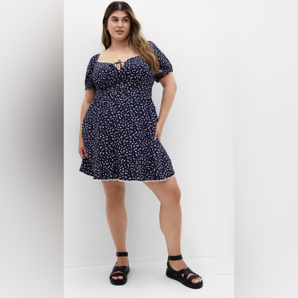 City Chic Navy Blue Floral Mini Dress, size 12